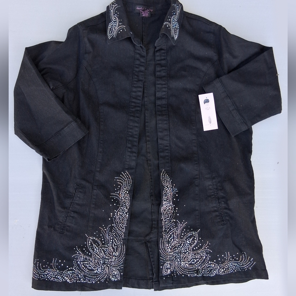 Isabella Hayley Embellished Black Women's Jacket